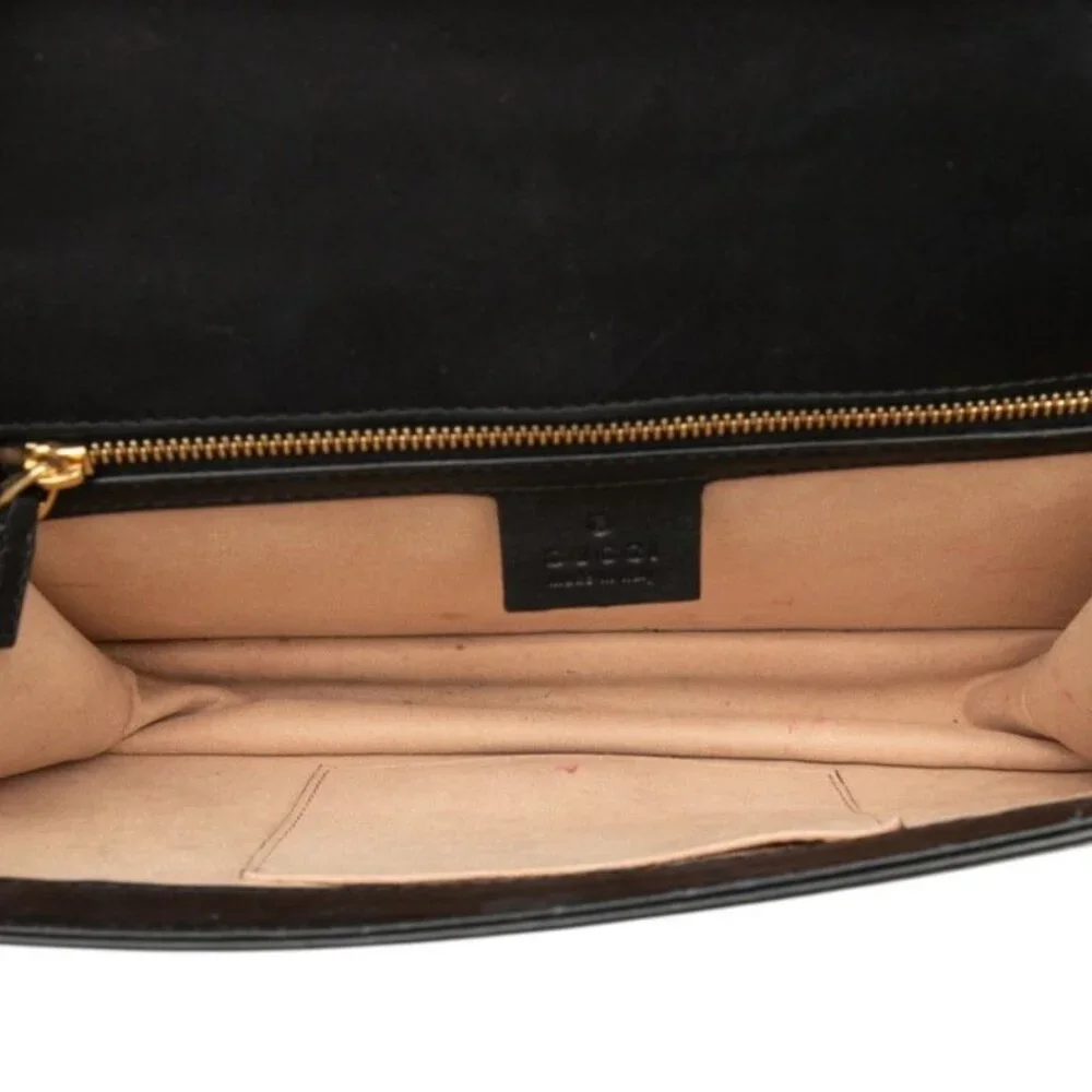 Gucci GG Velvet Sylvie Crossbody Shoulder Bag Brown Black - Picture 4 of 7